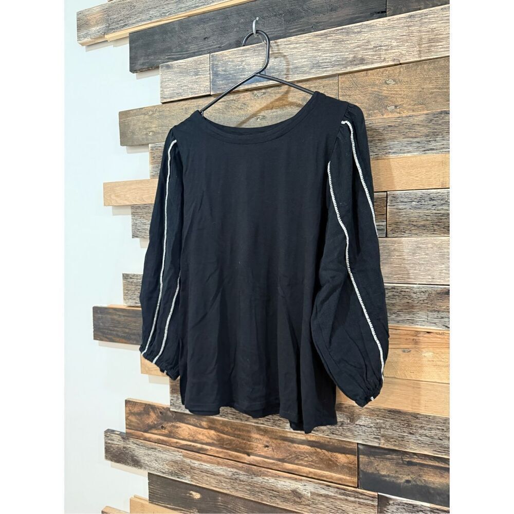 J Jill women black top blouse Sz S